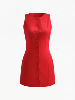 Patricia Sleeveless Button-Up Mini Dress