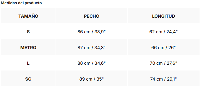 Tabla de tallas de Cintia | Vestido midi con aberturas