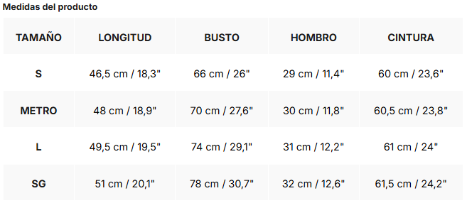Tabla de tallas de Marian | Top de manga larga escote redondo