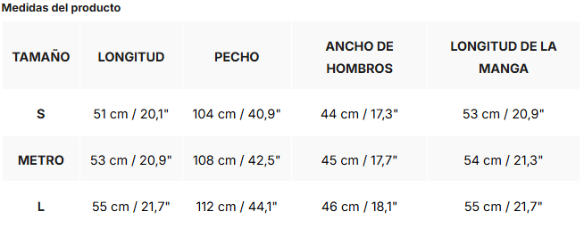 Tabla de tallas de Daniela | Jersey de lana con cuello de tachuelas