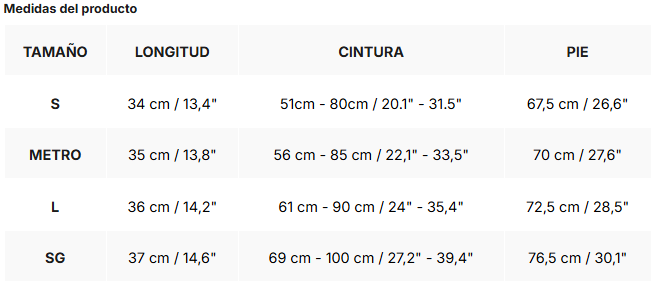 Tabla de tallas de Gracia | Falda con volantes