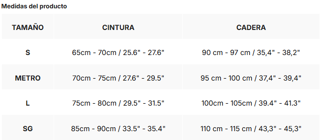 Tabla de tallas de Boho | Pantalones transparentes