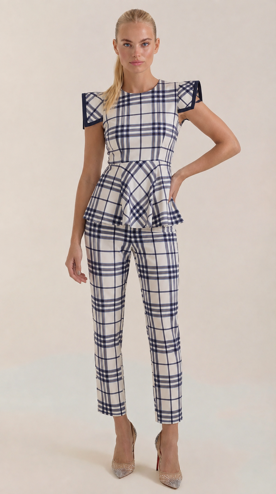Luna | Conjunto con estampado de cuadros