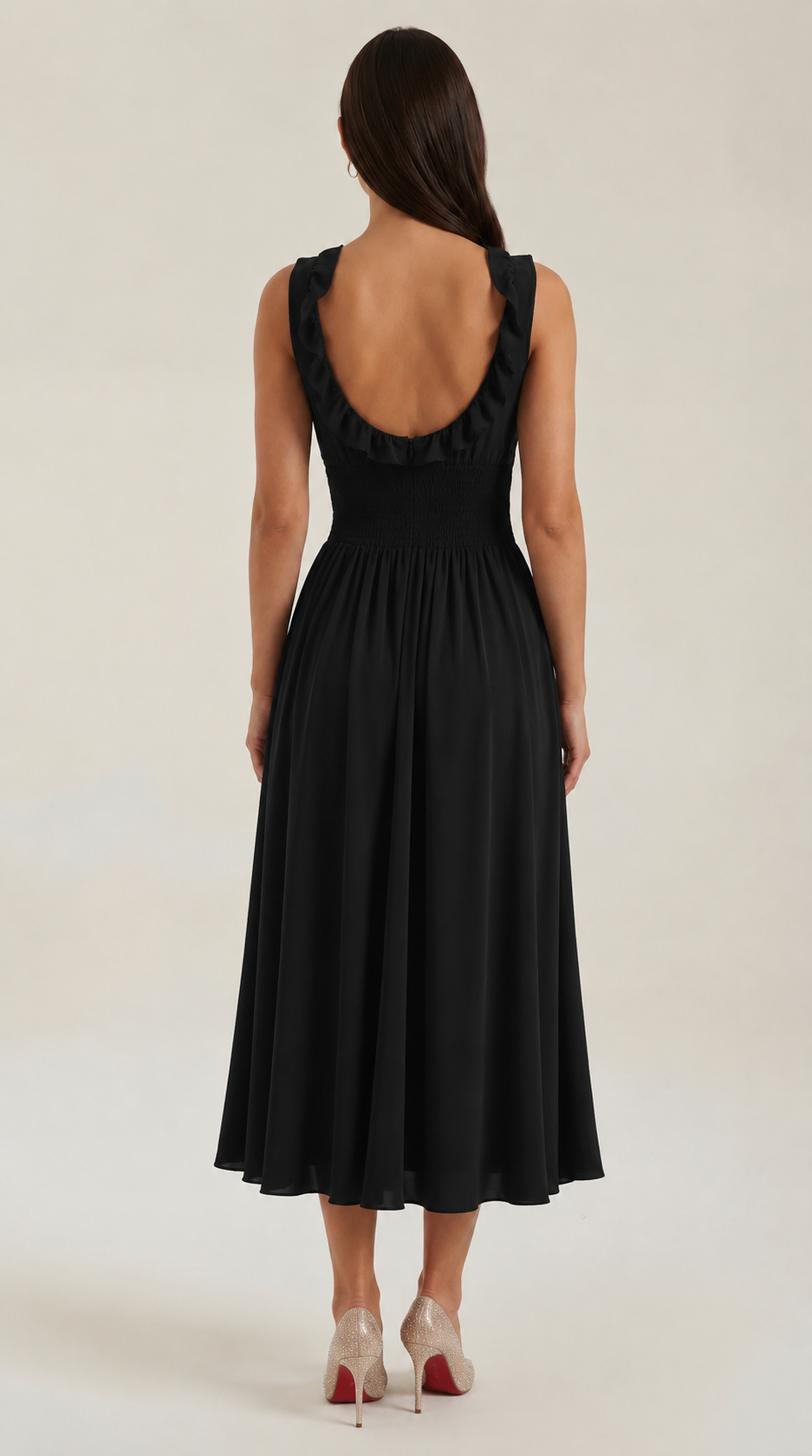 Valeria |  Vestido midi con escote en V