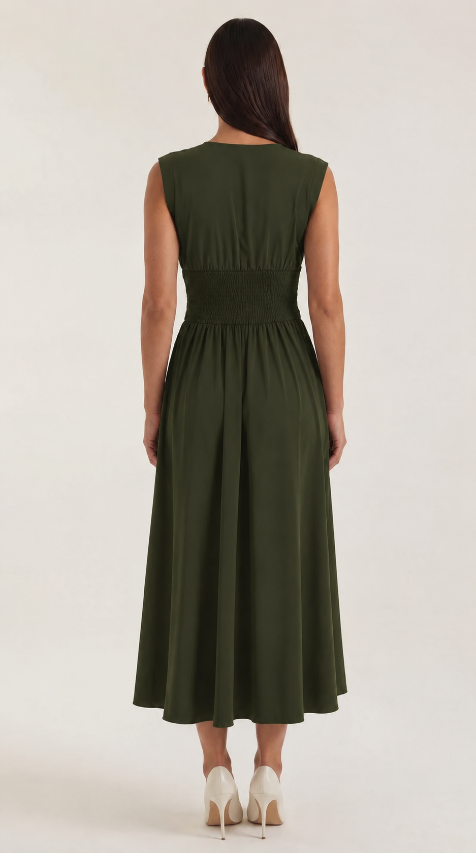 Valeria |  Vestido midi con escote en V