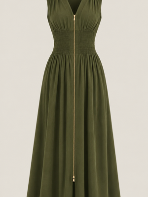 Valeria |  Vestido midi con escote en V