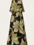 Berta | Vestido Maxi De Tirantes Florales Negros