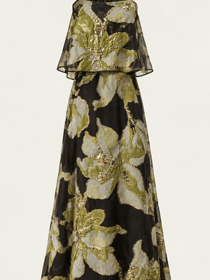 Berta | Vestido Maxi De Tirantes Florales Negros