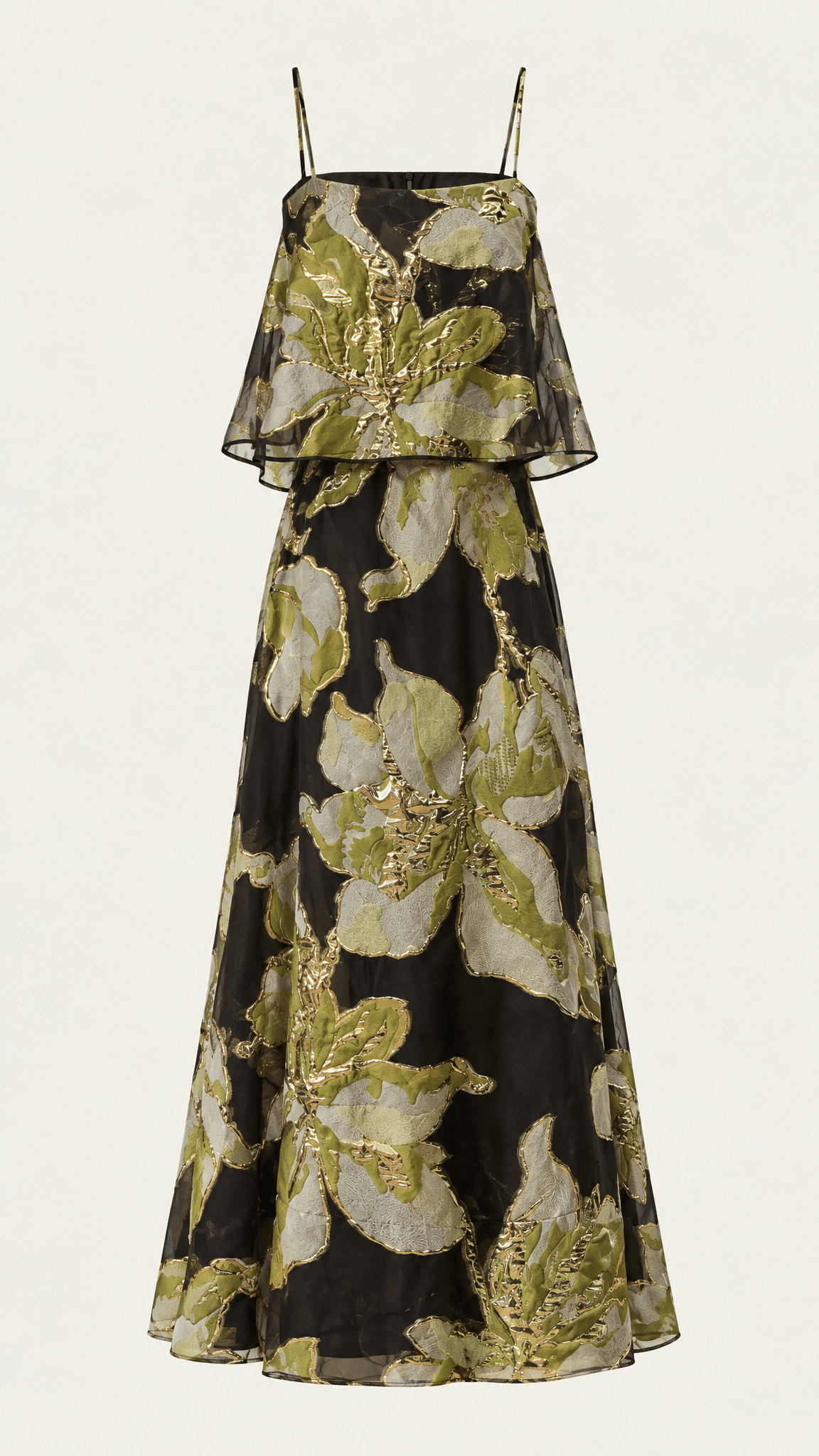 Berta | Vestido Maxi De Tirantes Florales Negros