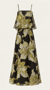 Berta | Vestido Maxi De Tirantes Florales Negros