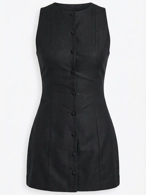 Patricia Sleeveless Button-Up Mini Dress