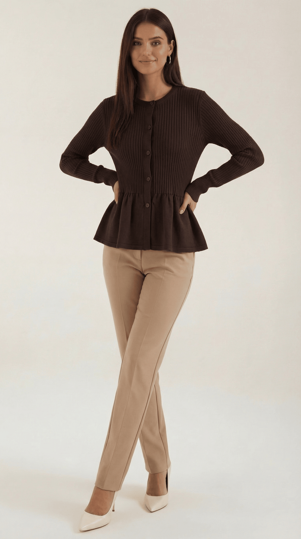 Diana | Cárdigan peplum abotonado
