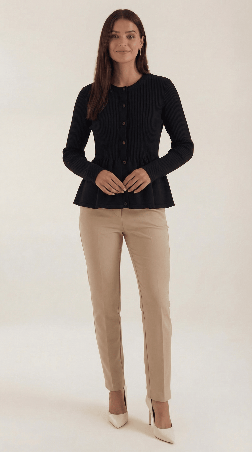 Diana | Cárdigan peplum abotonado