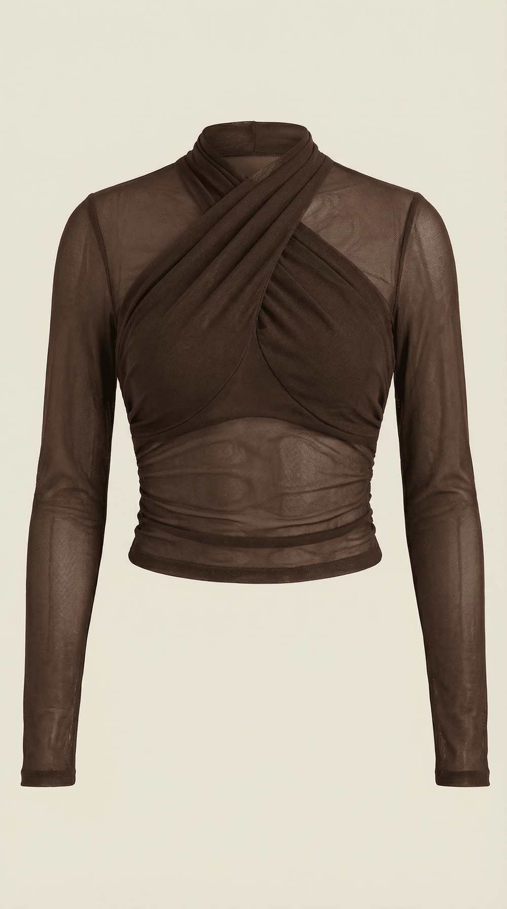 Georgina | Top cruzado de malla transparente