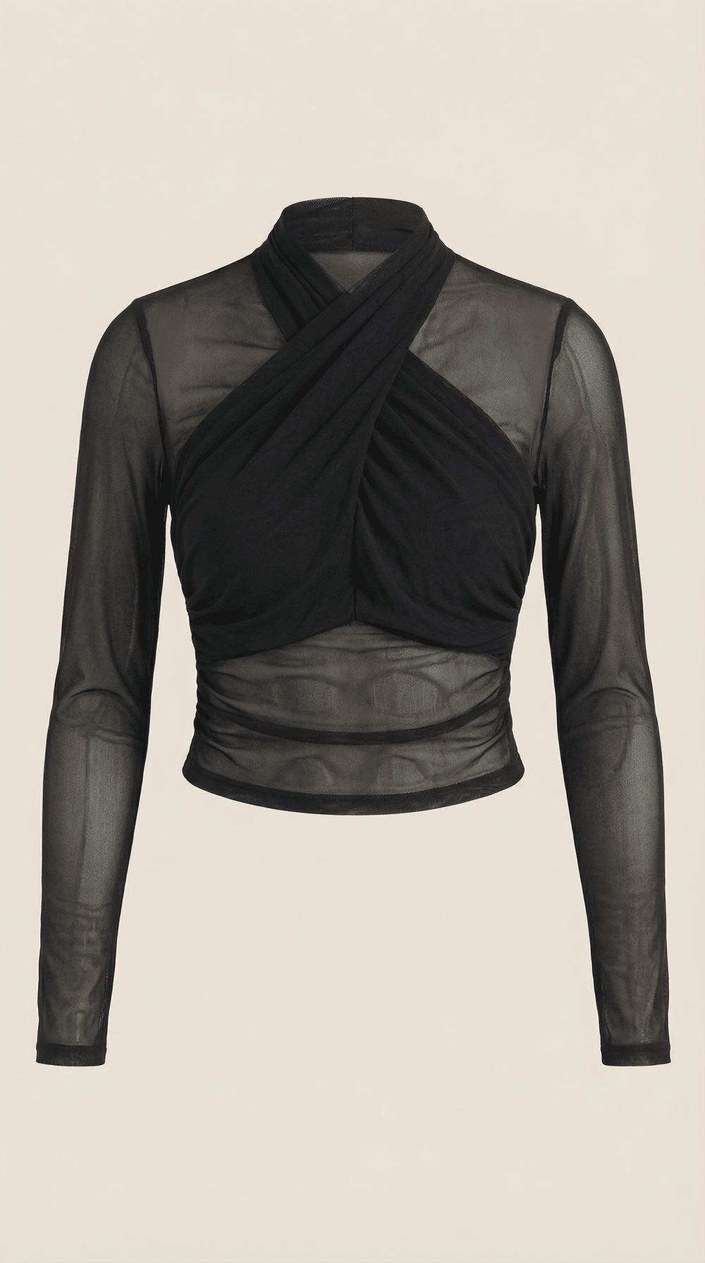 Georgina | Top cruzado de malla transparente