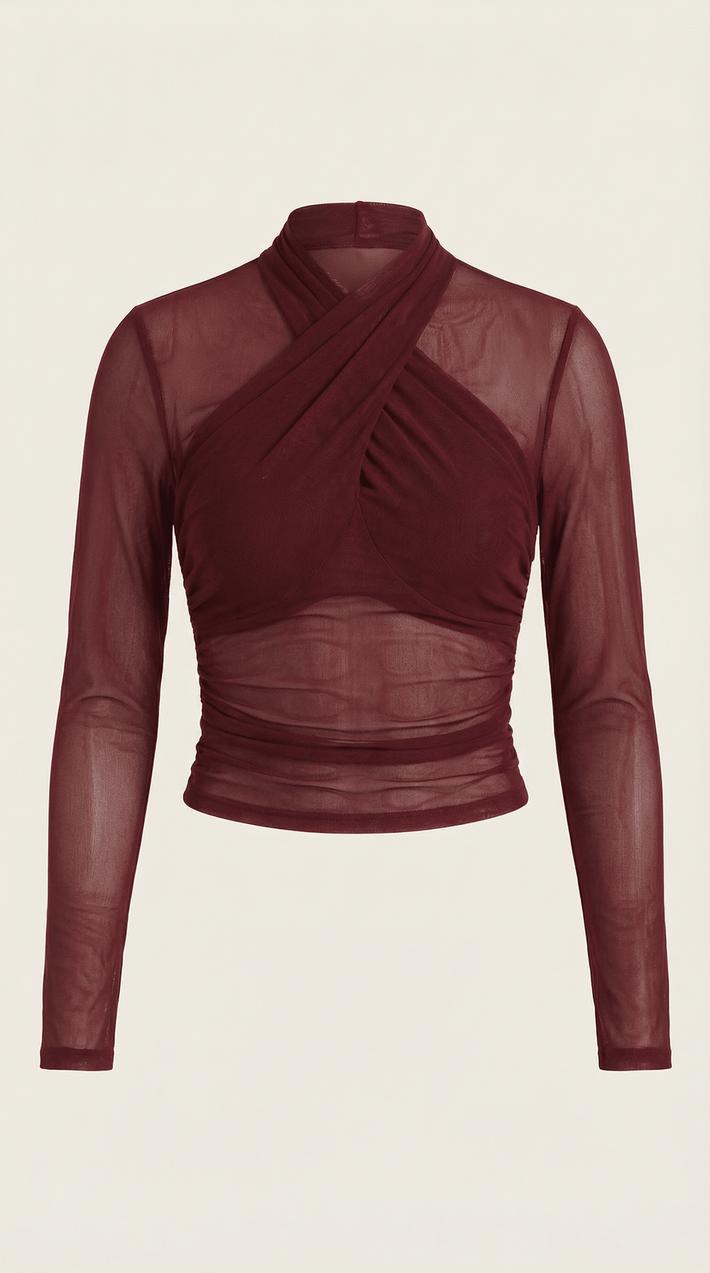 Georgina | Top cruzado de malla transparente