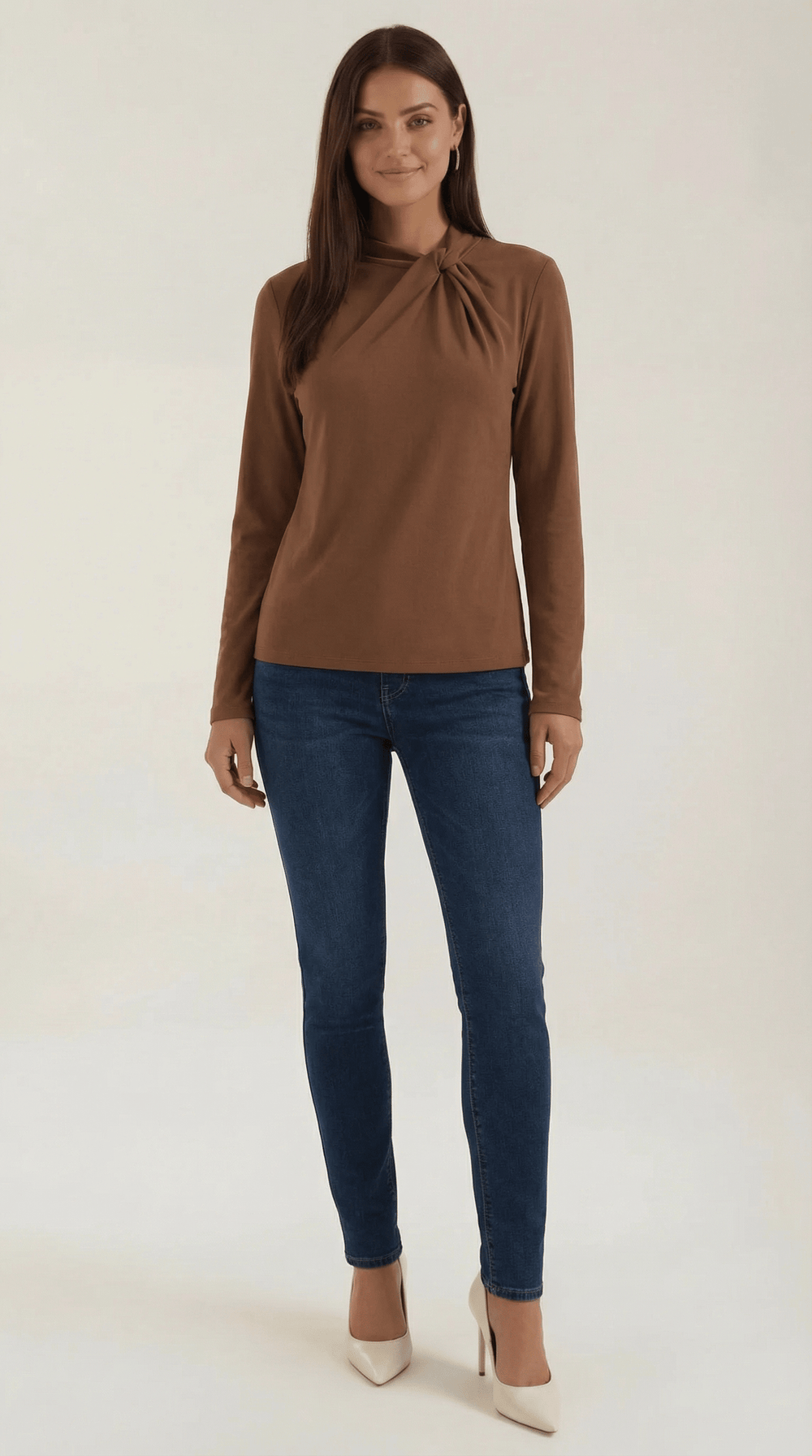 Jimena | Blusa con cuello alto anudado
