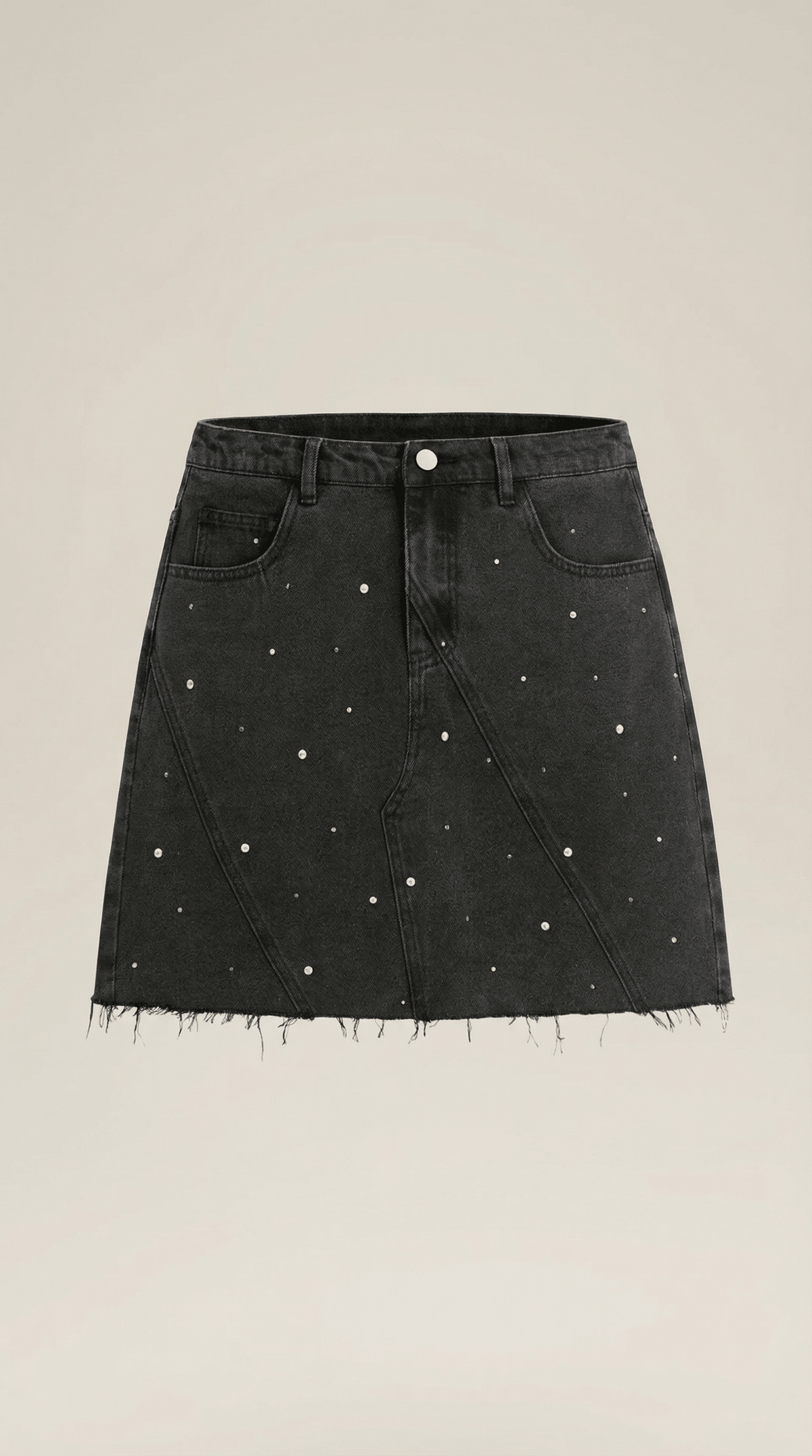 Kaia | Falda vaquera con perlas - Mia Atelier