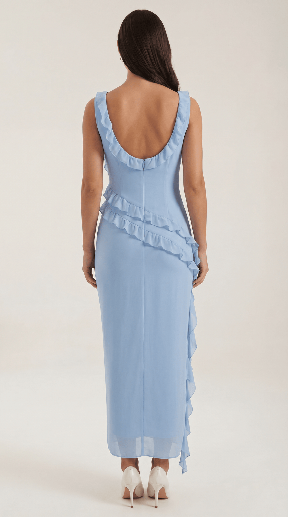 Lara | Vestido maxi con volantes