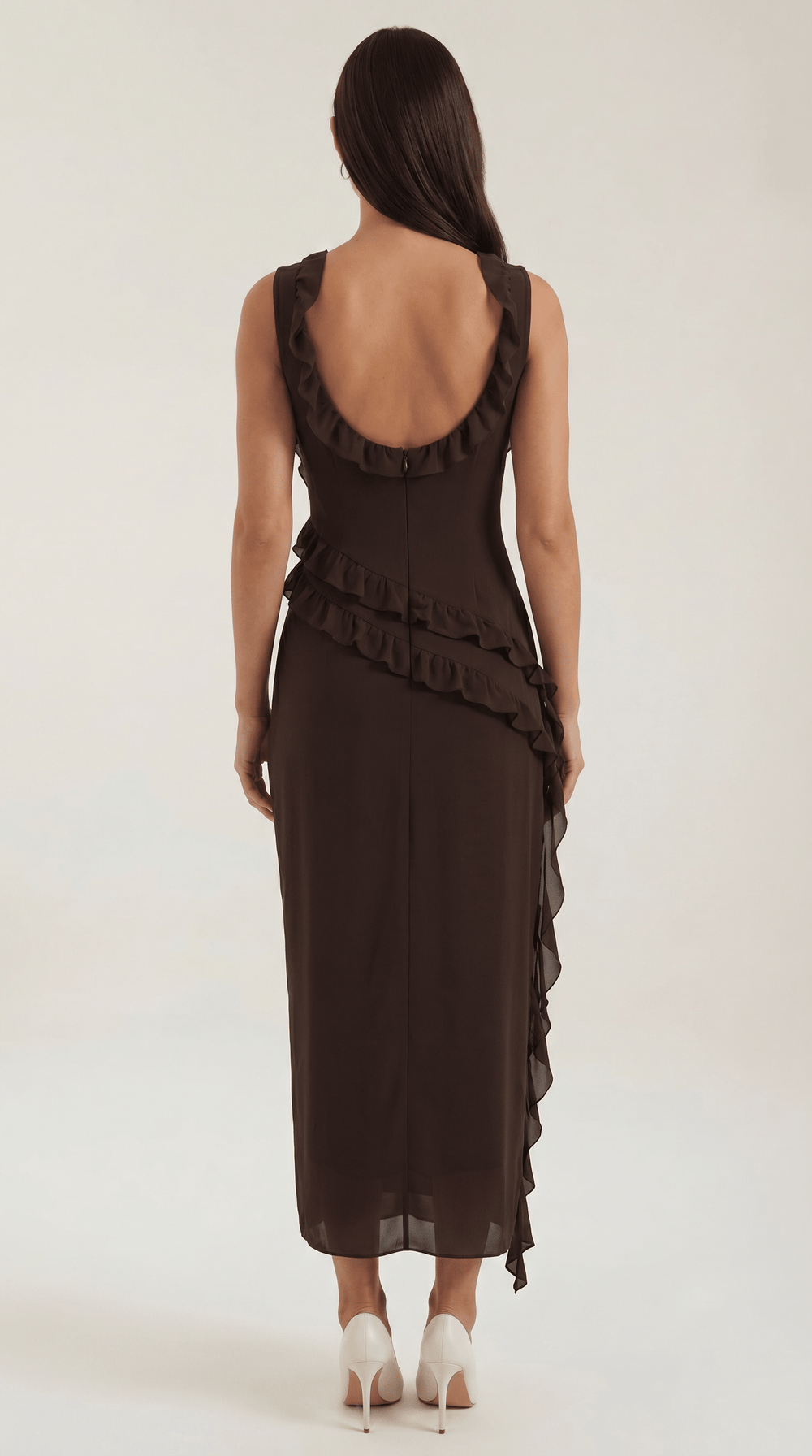 Lara | Vestido maxi con volantes