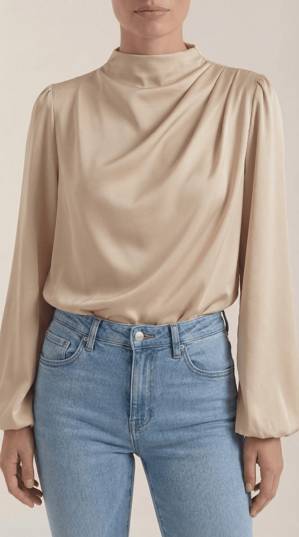 Marina | Blusa de manga larga drapeada
