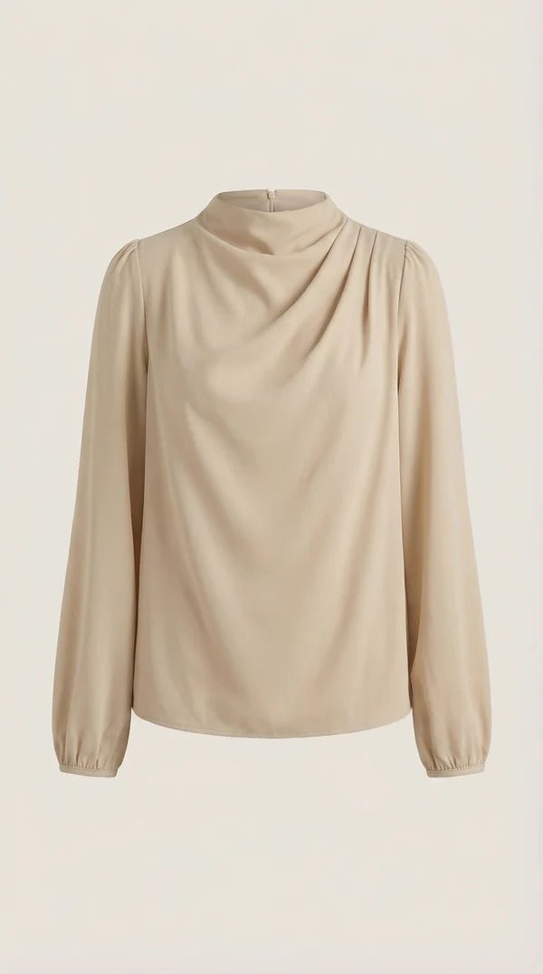 Marina | Blusa de manga larga drapeada
