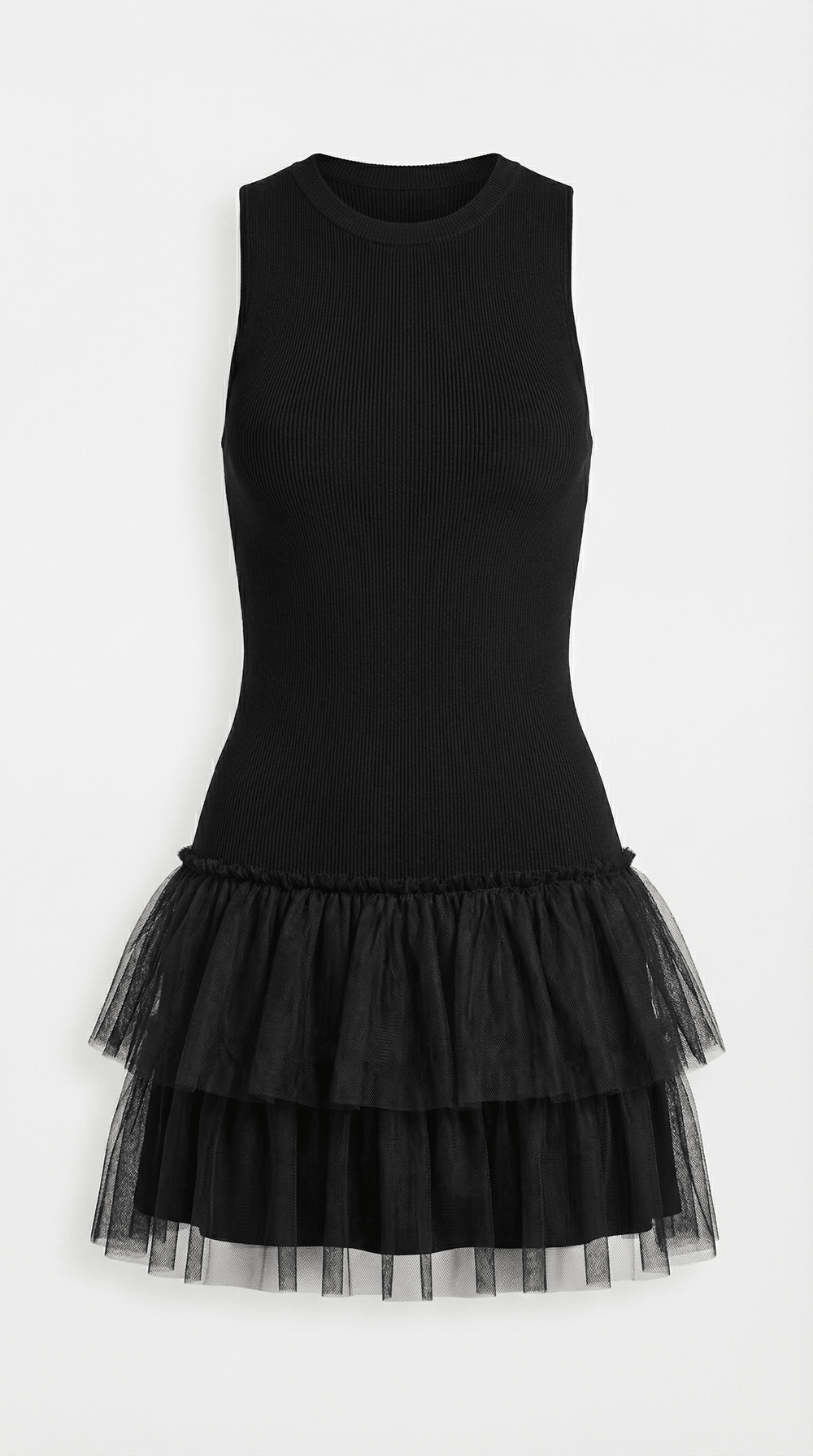 Nadia | Vestido corto de tul cuello alto
