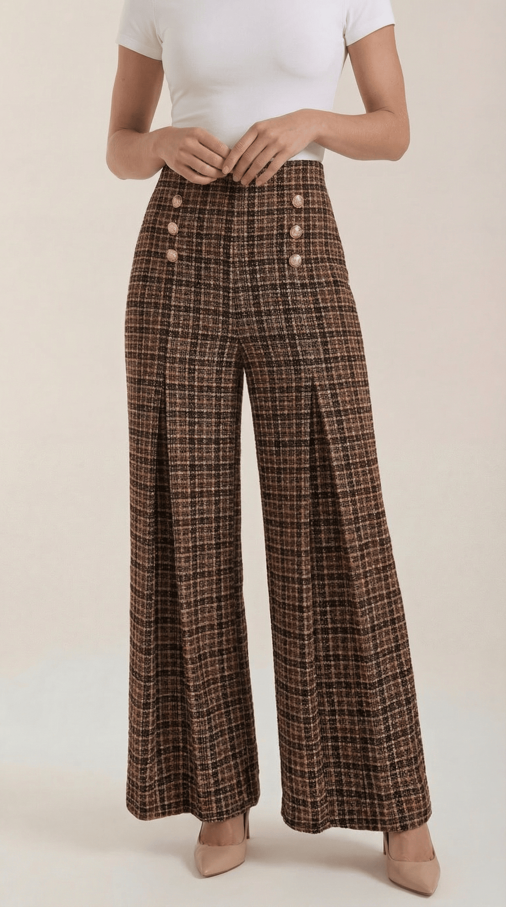 Naomi | Pantalones anchos a cuadros