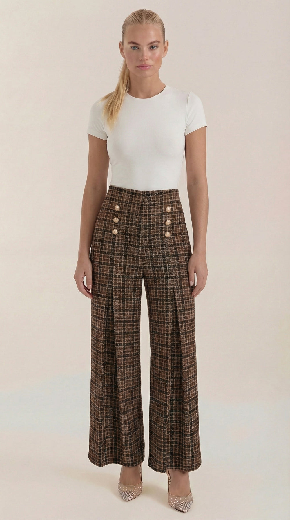 Naomi | Pantalones anchos a cuadros