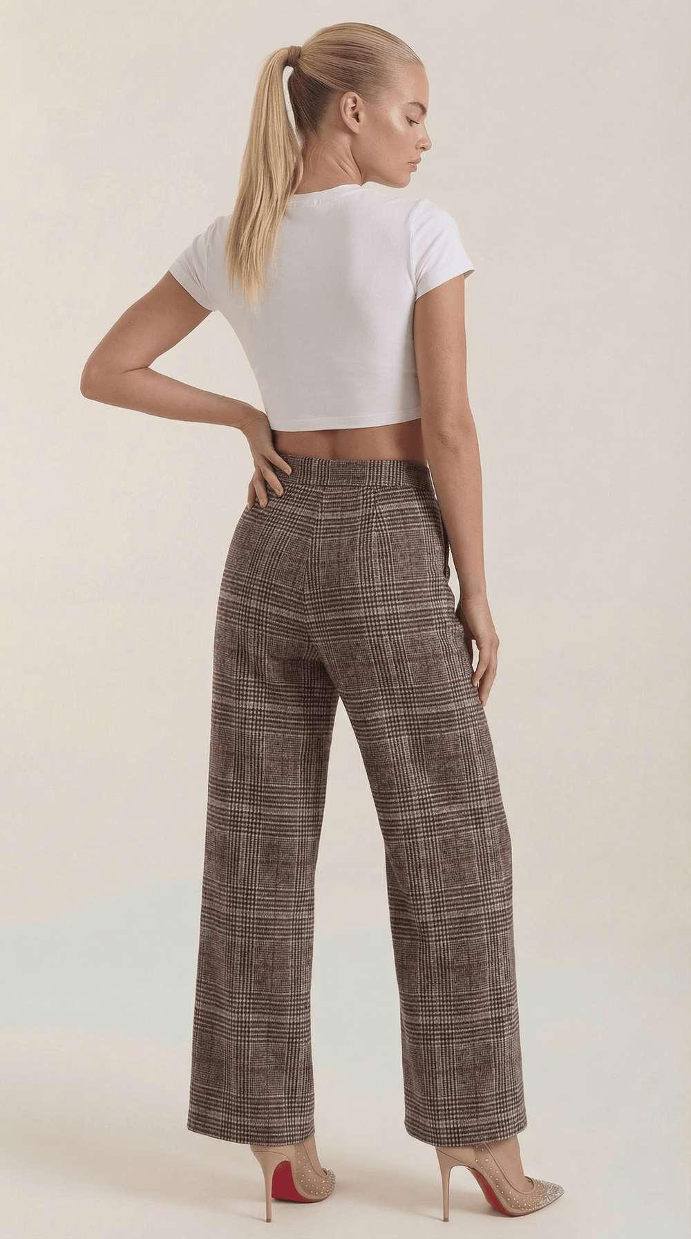 Nerea | Pantalones de cuadros de talle alto