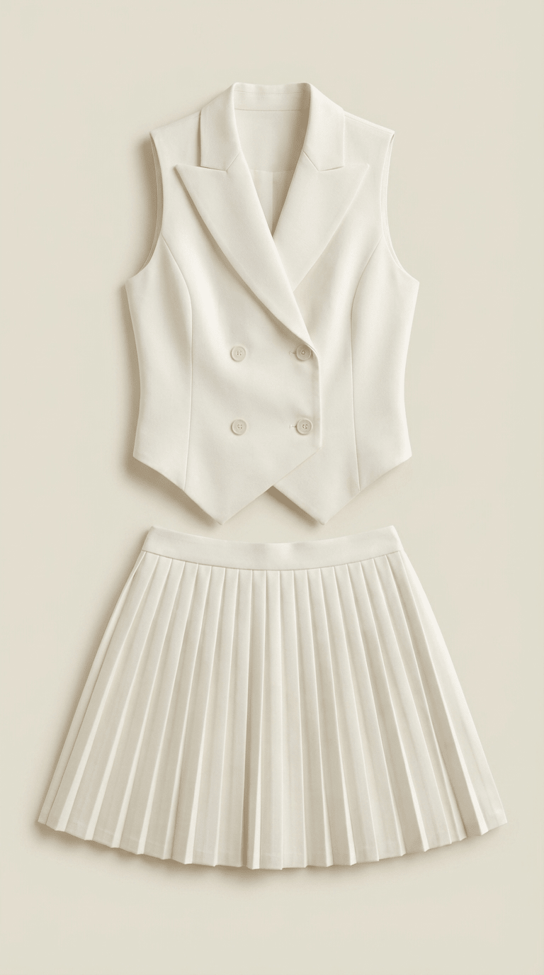 Nía | Conjunto de falda, chaleco y blazer