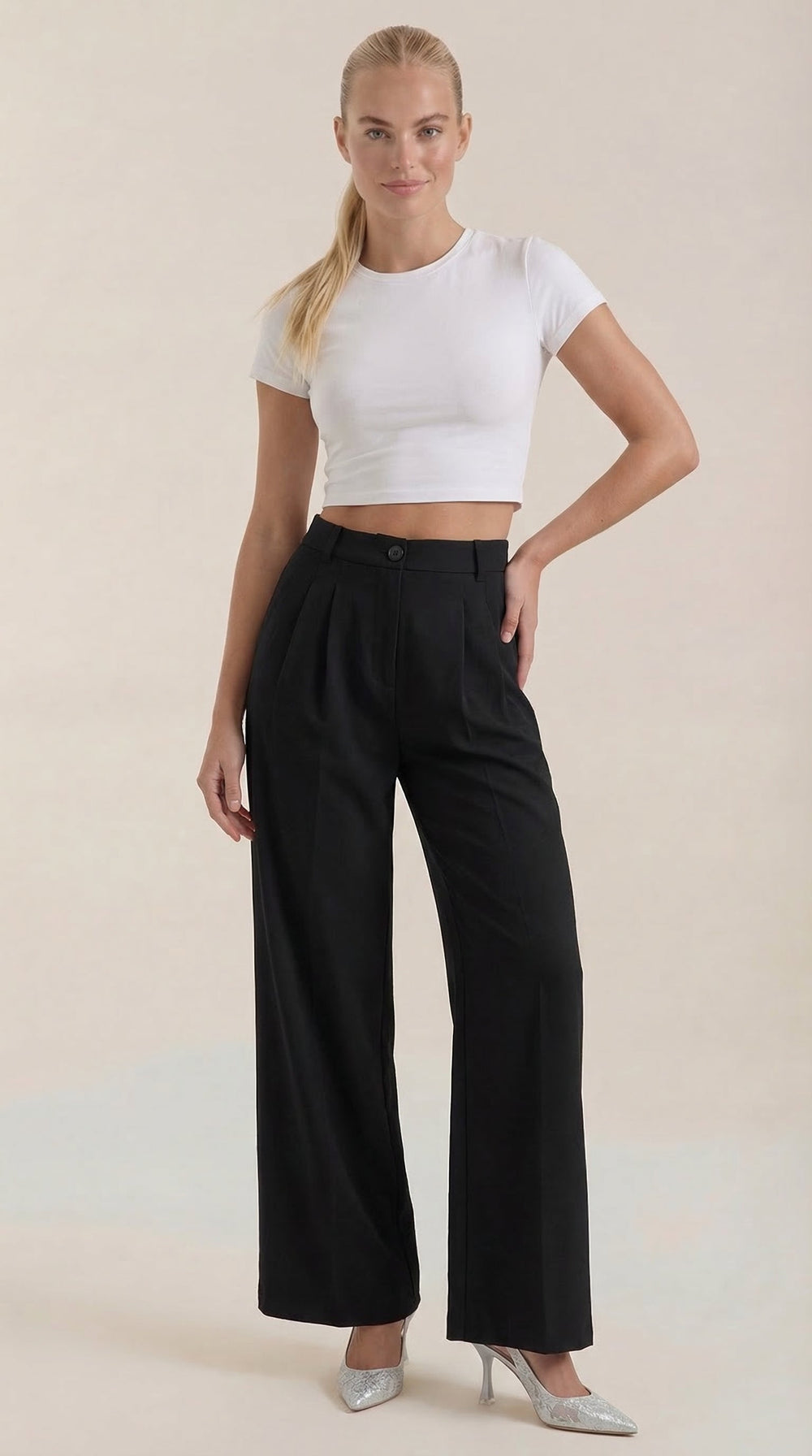 Rebecca | Pantalones de oficina pierna ancha