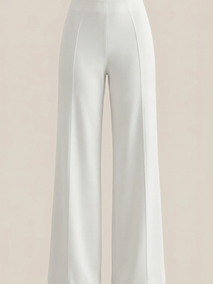 White | Pantalones anchos de talle medio
