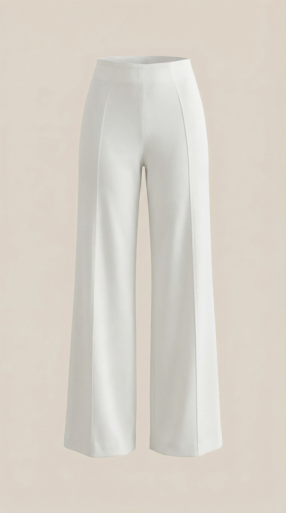 White | Pantalones anchos de talle medio