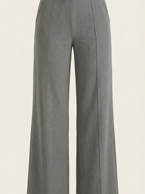 White | Pantalones anchos de talle medio