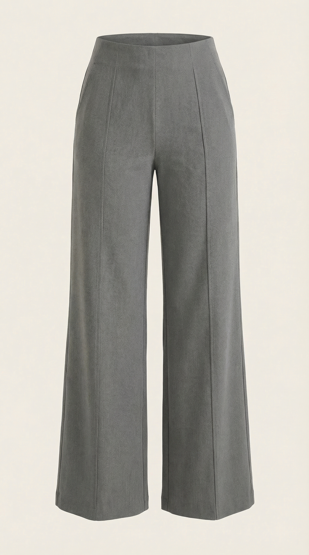 White | Pantalones anchos de talle medio