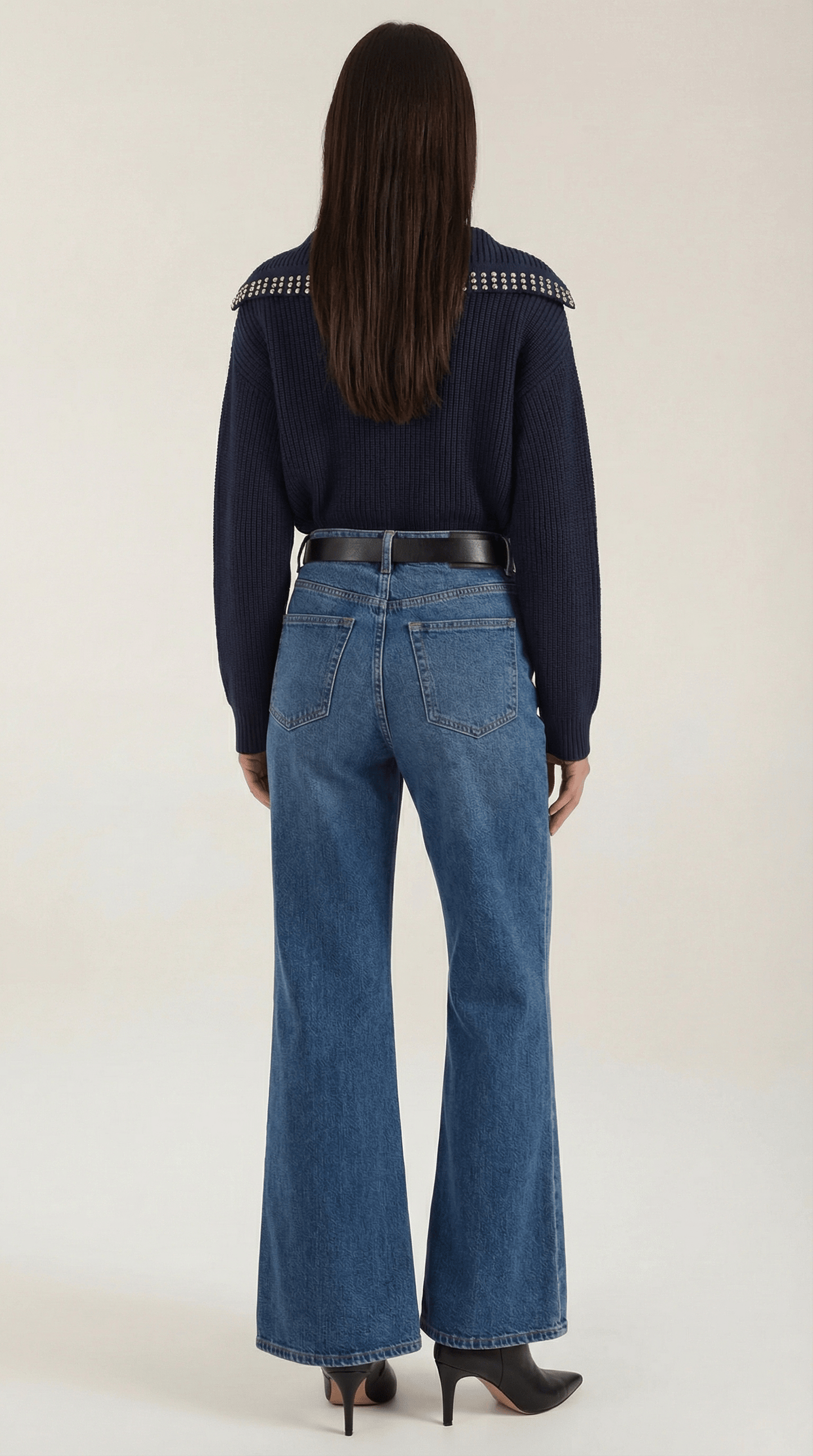 Daniela | Jersey de lana con cuello de tachuelas