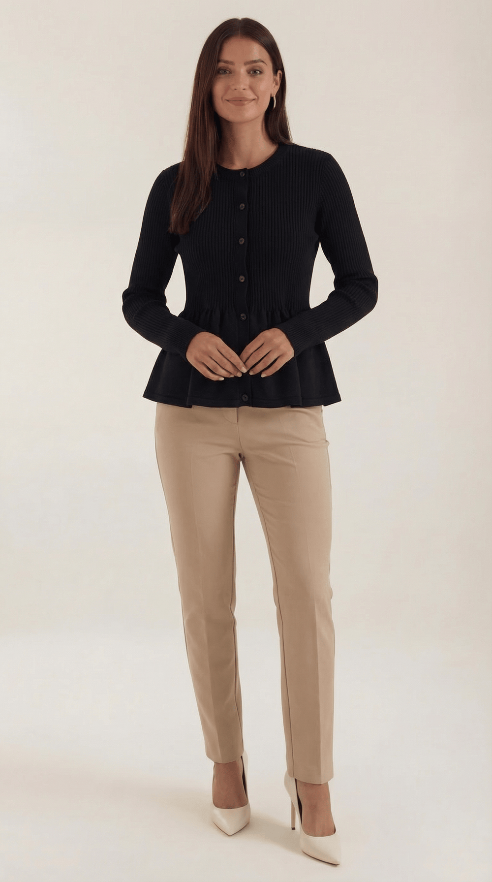 Diana | Cárdigan peplum abotonado