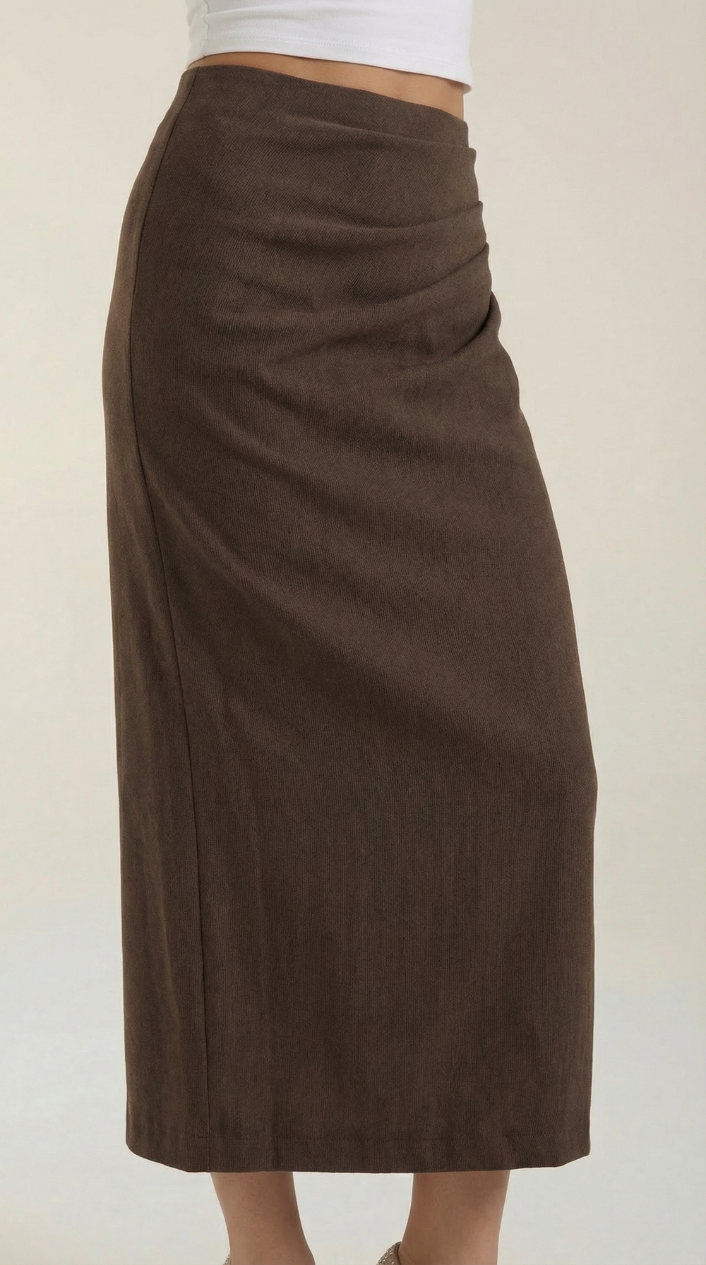 Teresa | Falda midi de algodón fruncido