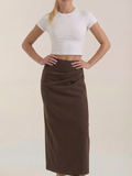 Teresa | Falda midi de algodón fruncido