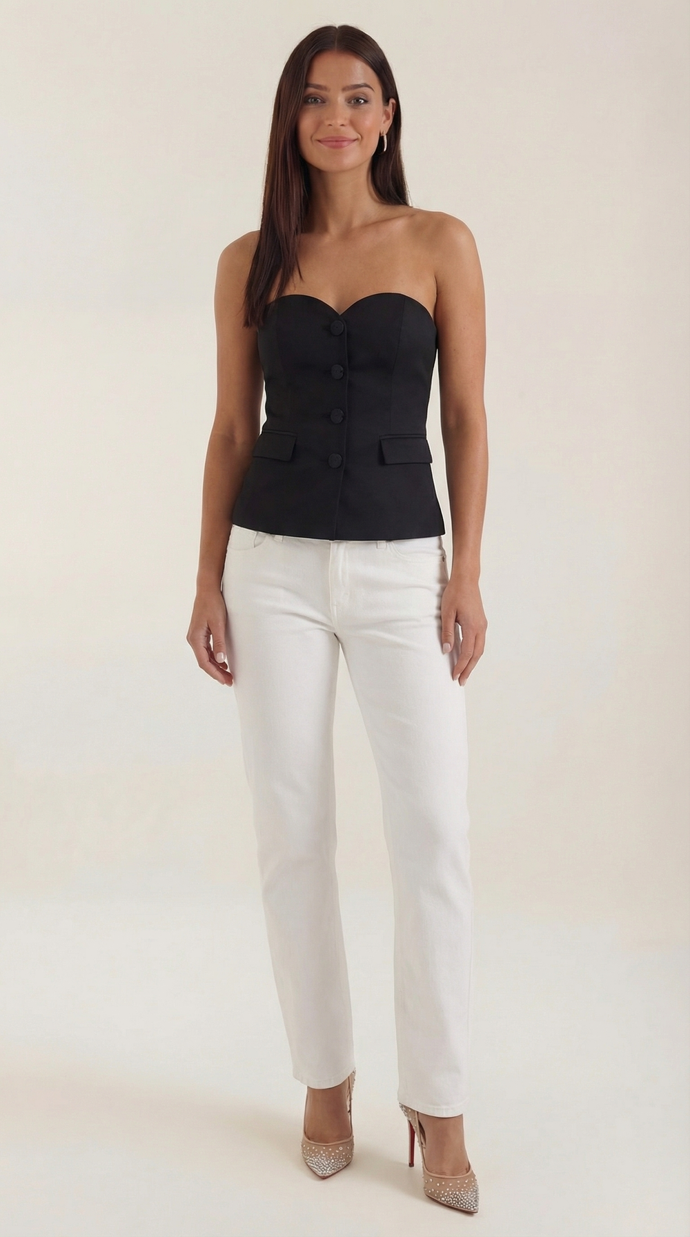 Fiona | Top tipo blazer sin tirantes
