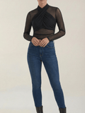 Georgina | Top cruzado de malla transparente