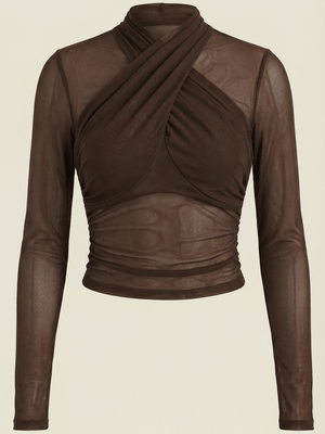 Georgina | Top cruzado de malla transparente