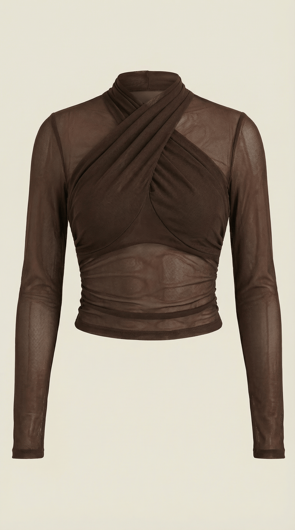 Georgina | Top cruzado de malla transparente