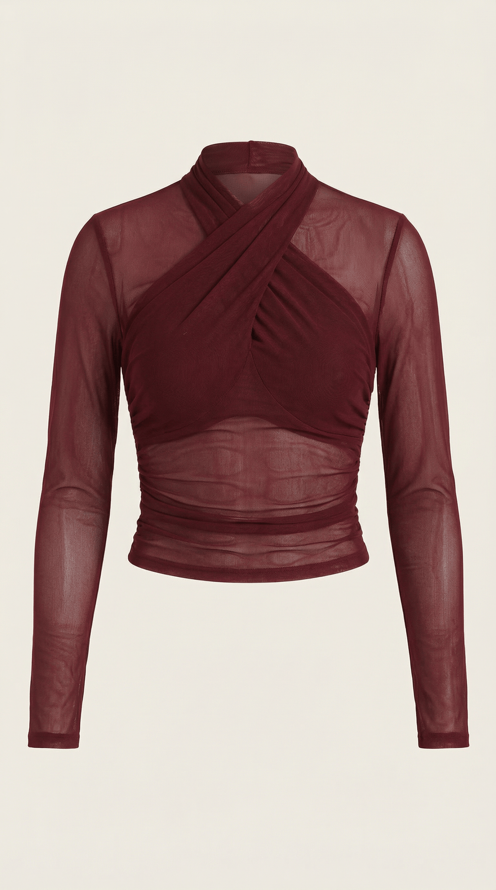 Georgina | Top cruzado de malla transparente