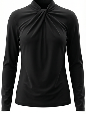 Jimena | Blusa con cuello alto anudado