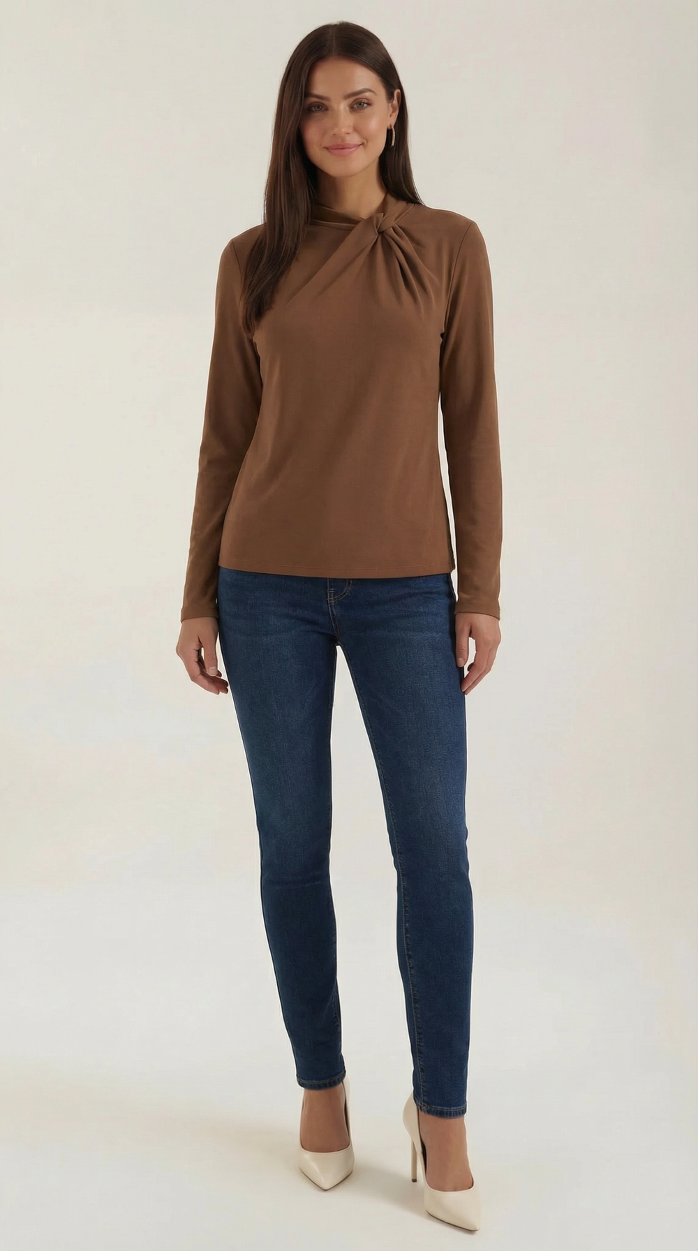 Jimena | Blusa con cuello alto anudado