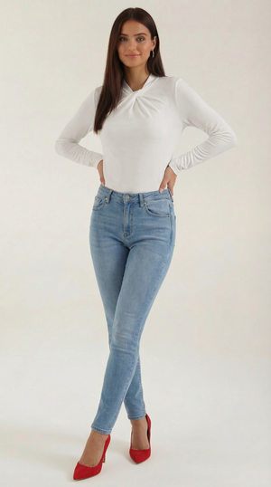 Jimena | Blusa con cuello alto anudado