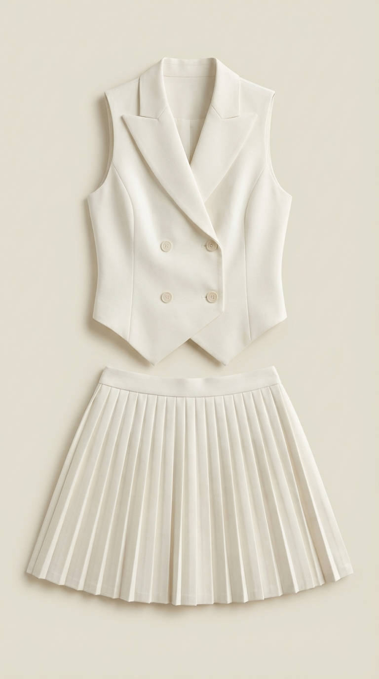 Nía | Conjunto de falda, chaleco y blazer