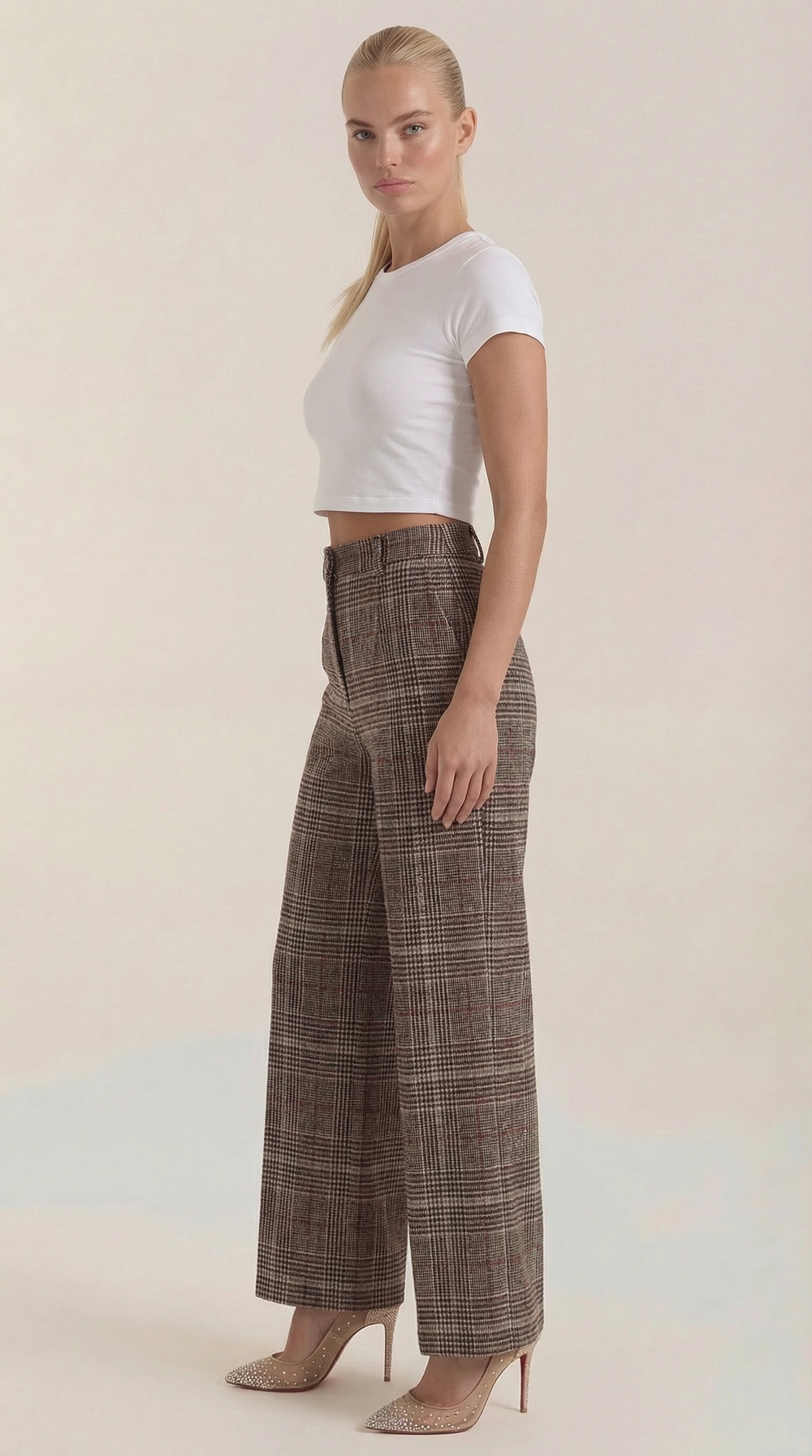 Nerea | Pantalones de cuadros de talle alto